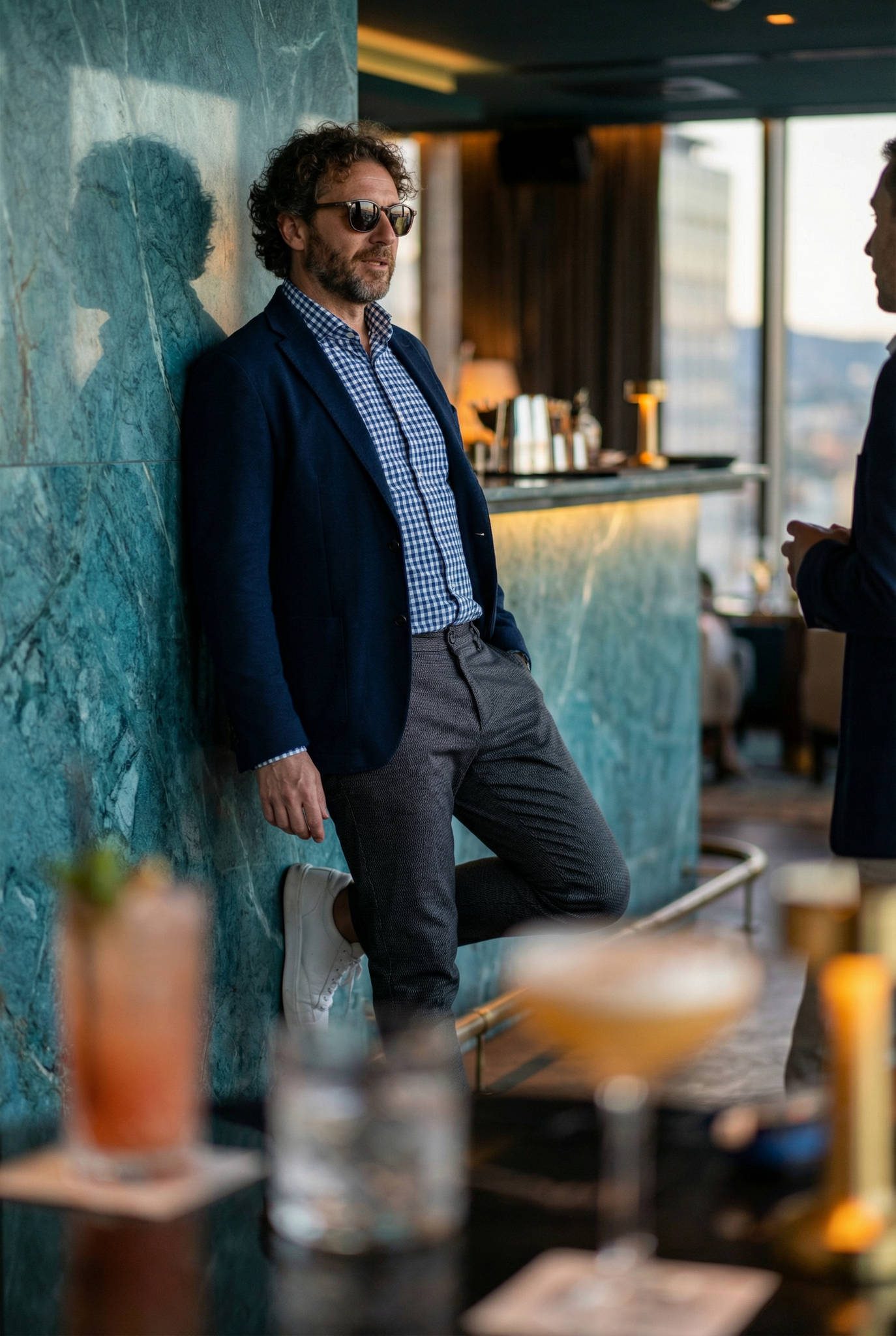 Karbon Szürke Slim Fit Chino Nadrág Karbon Szürke Slim Fit Chino Nadrág