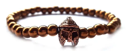 Rose gold hematit rose gold spártai sisak gyöngy karkötő 6mm
