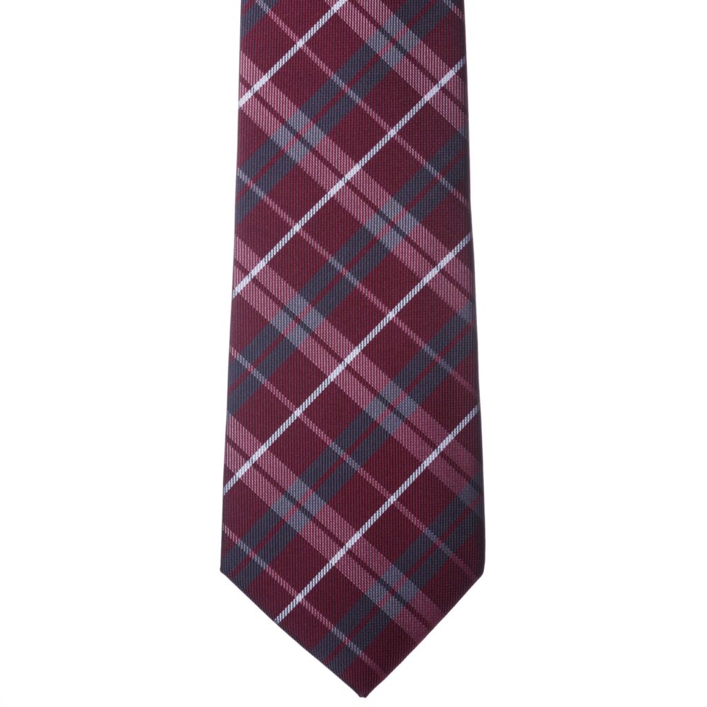 Bordó szürke-fehér kockás nyakkendő