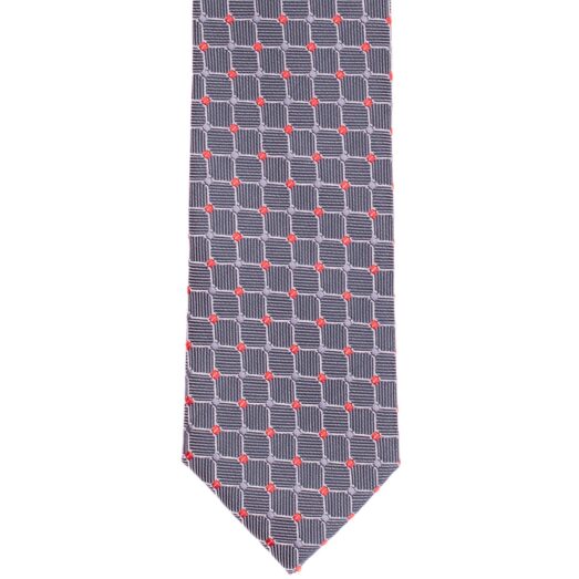 Szürke piros-pöttyös nyakkendő