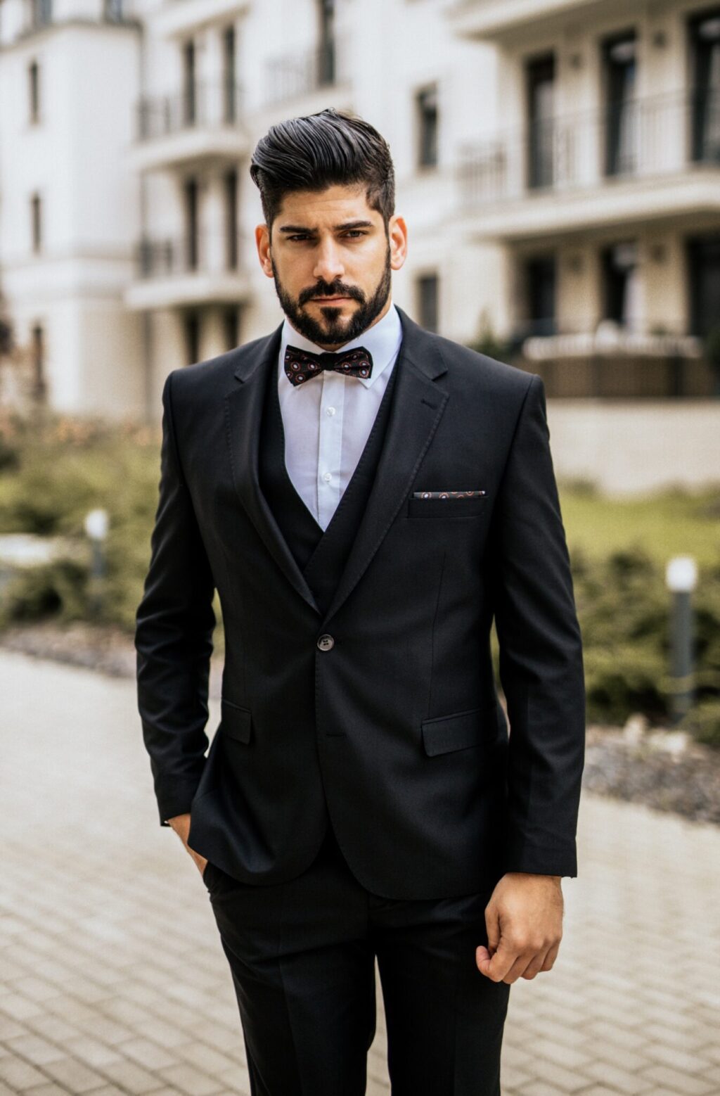 Manzetti Fekete Slim Fit Mellény