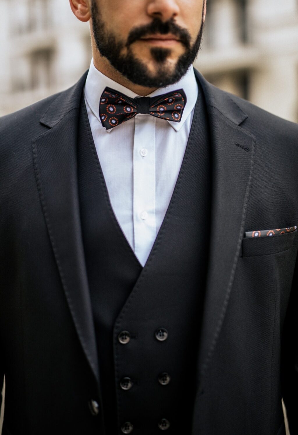 Manzetti Fekete Slim Fit Mellény