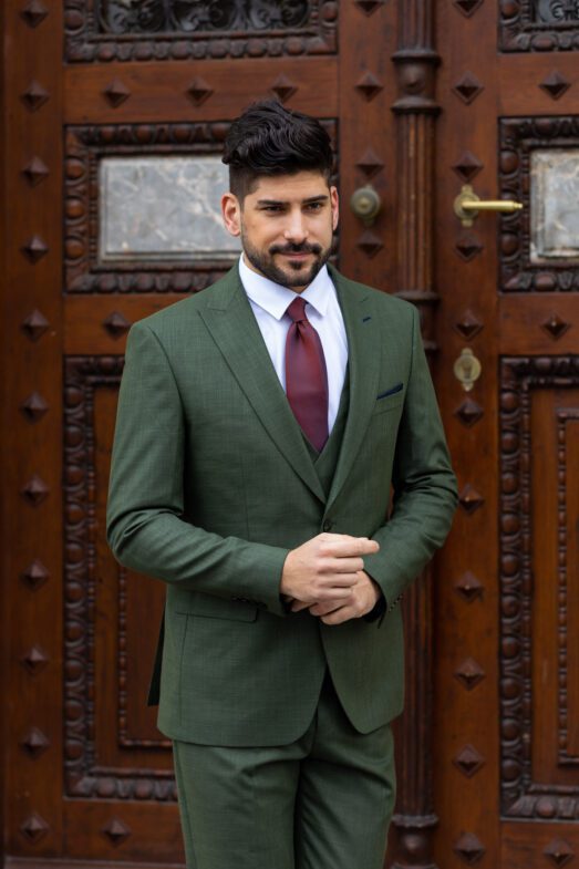 Erdőzöld Slim Fit Öltönyzakó