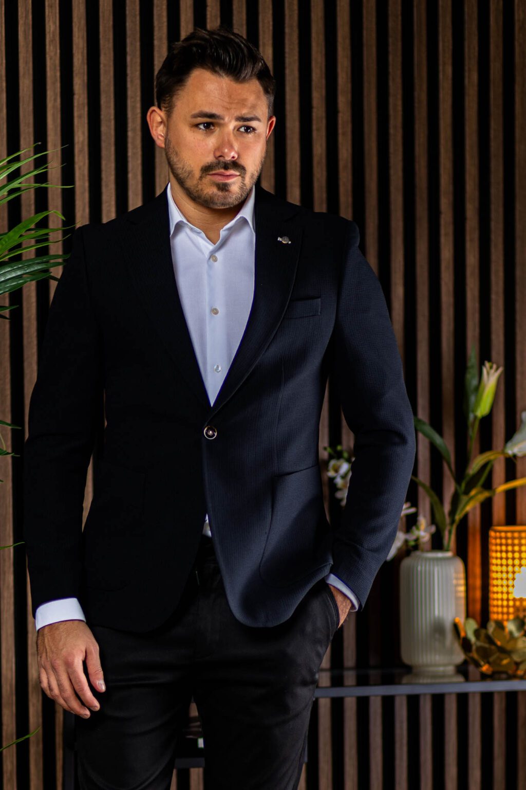 Fekete Slim Fit Sportzakó