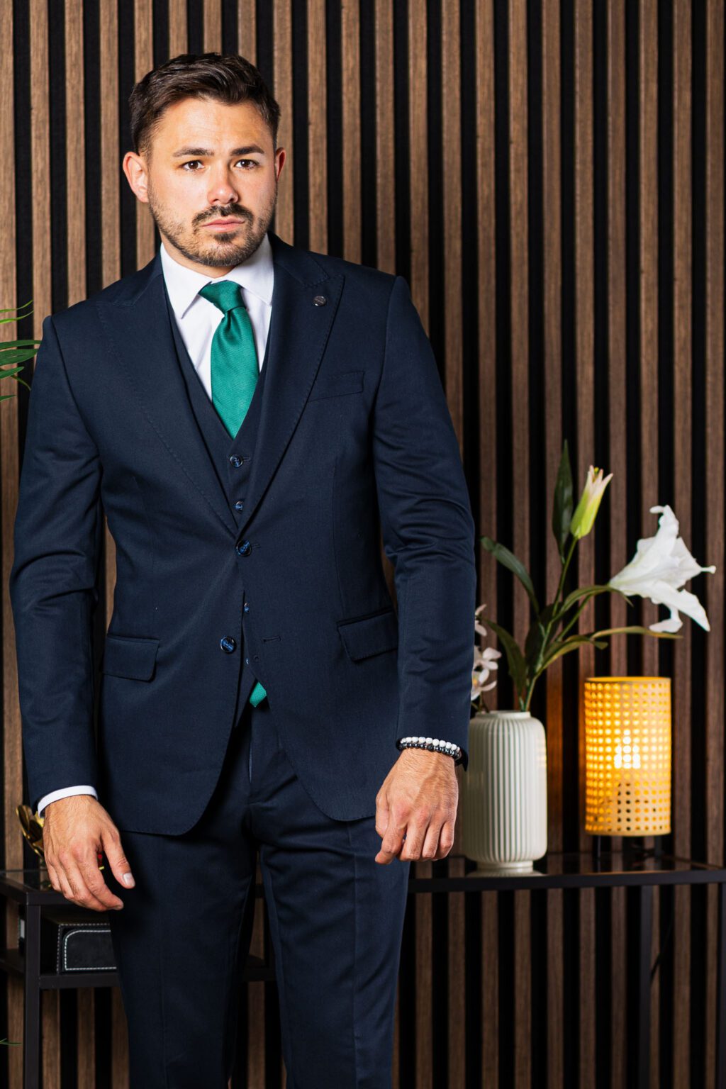 Kobaldkék Háromrészes Slim Öltöny