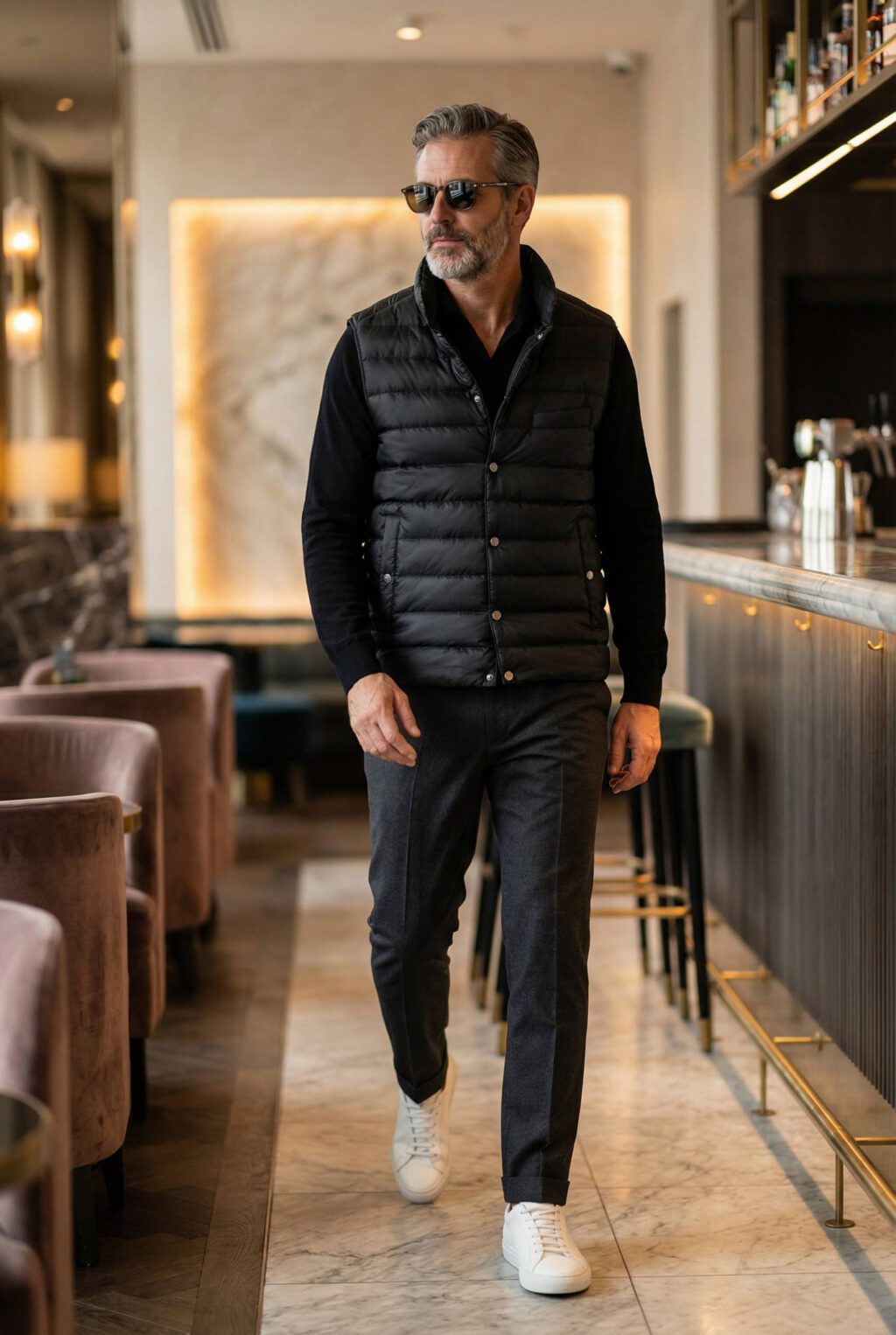 Steppelt Fekete Slim Fit Mellény