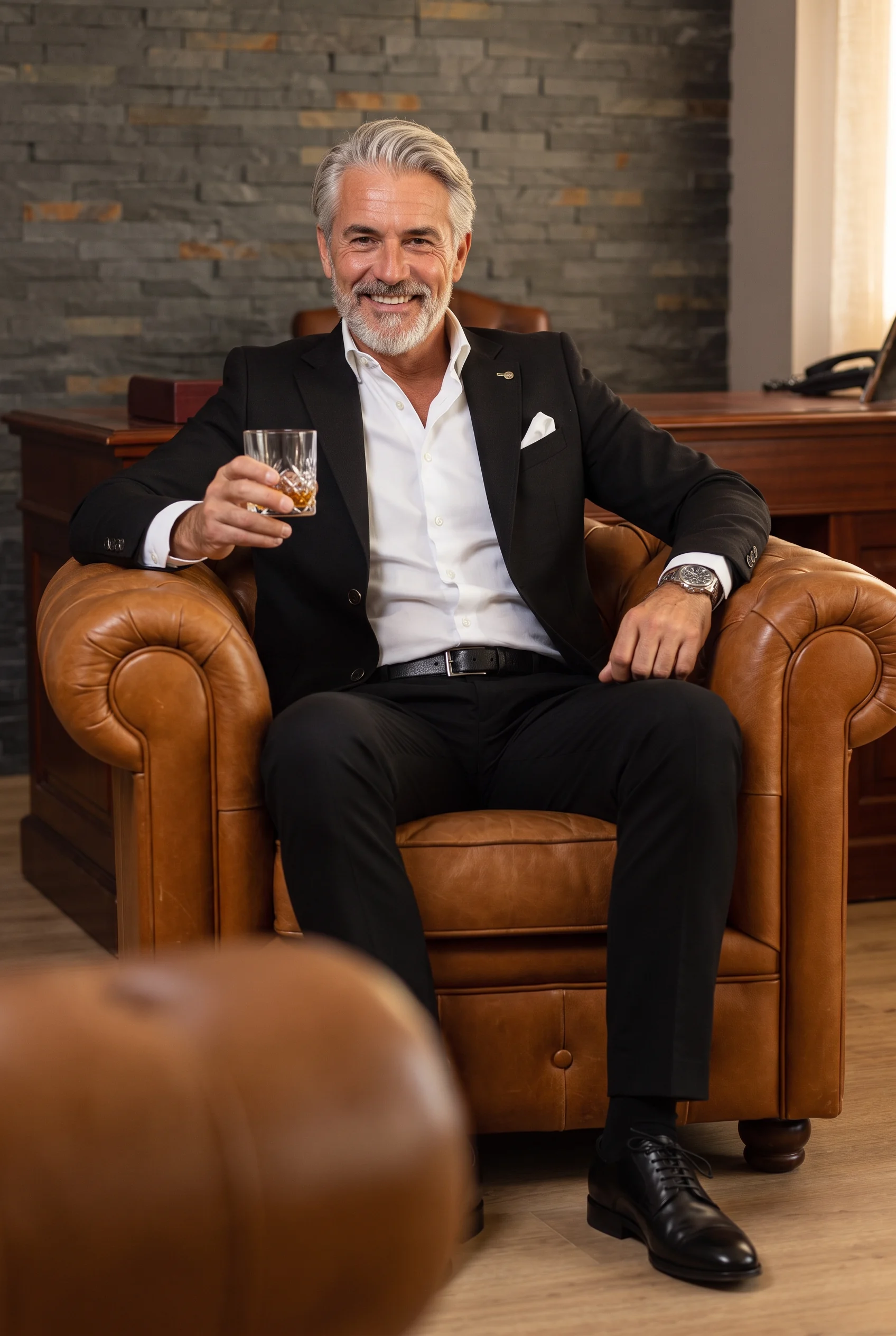 Fekete Slim Fit Sportzakó