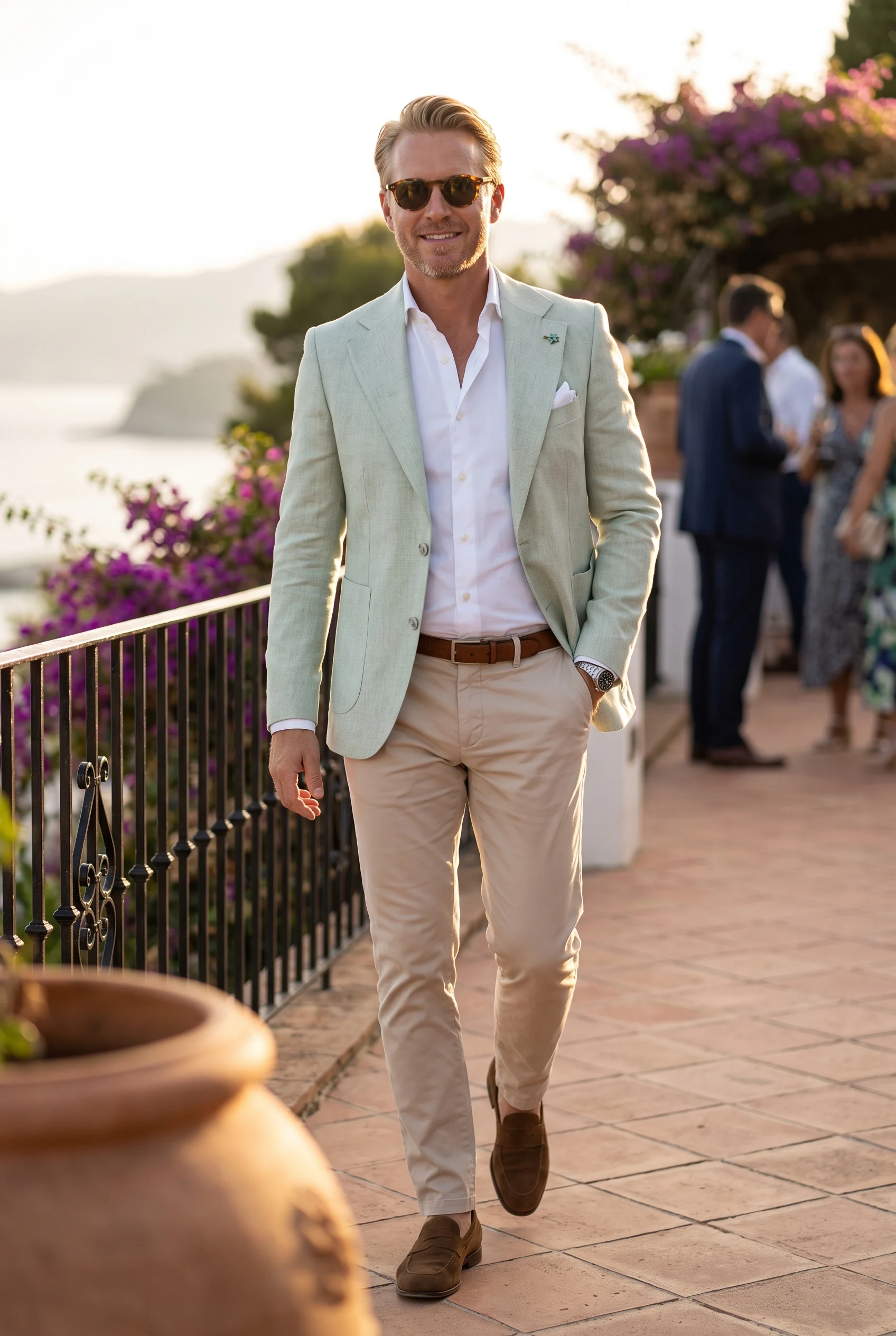 Halványzöld Slim Fit Sportzakó