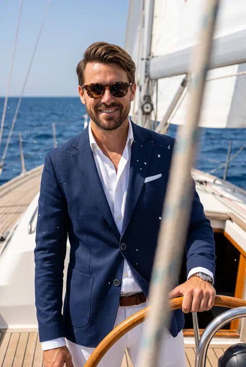 Matrózkék Slim Fit Sportzakó