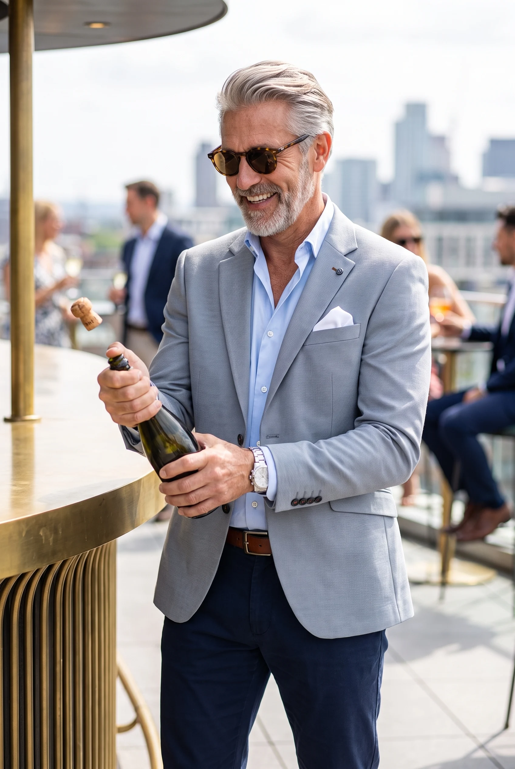 Világos Szürke Slim Fit Sportzakó